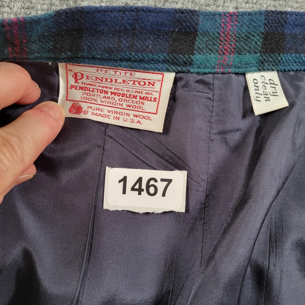 Vintage Pendleton‎ Skirt Small Petite Black Watch Tartan Plaid Wool Made USA 80s - Picture 8 of 10